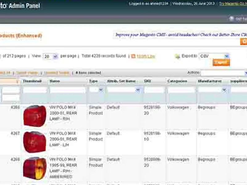 magento product management